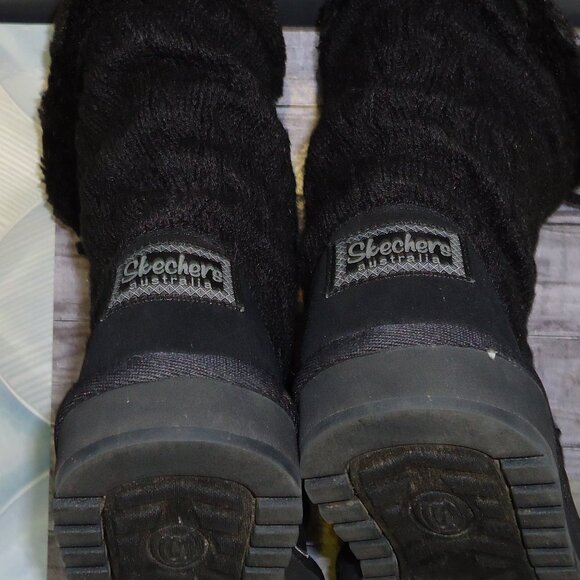 SIZE 7.5. Skechers Australia black knit ankle boots - Picture 14 of 16
